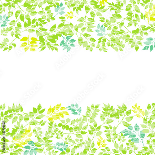 ライトグリーンの植物パターン
