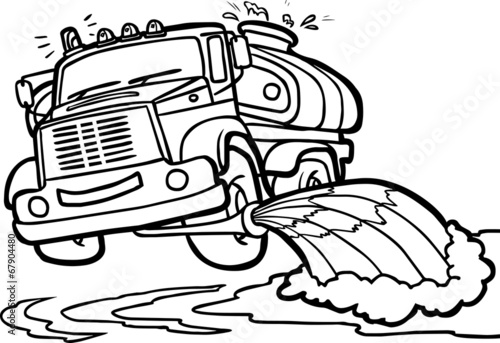 Cartoon Watering machine. Border