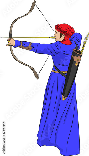 vector woman archer