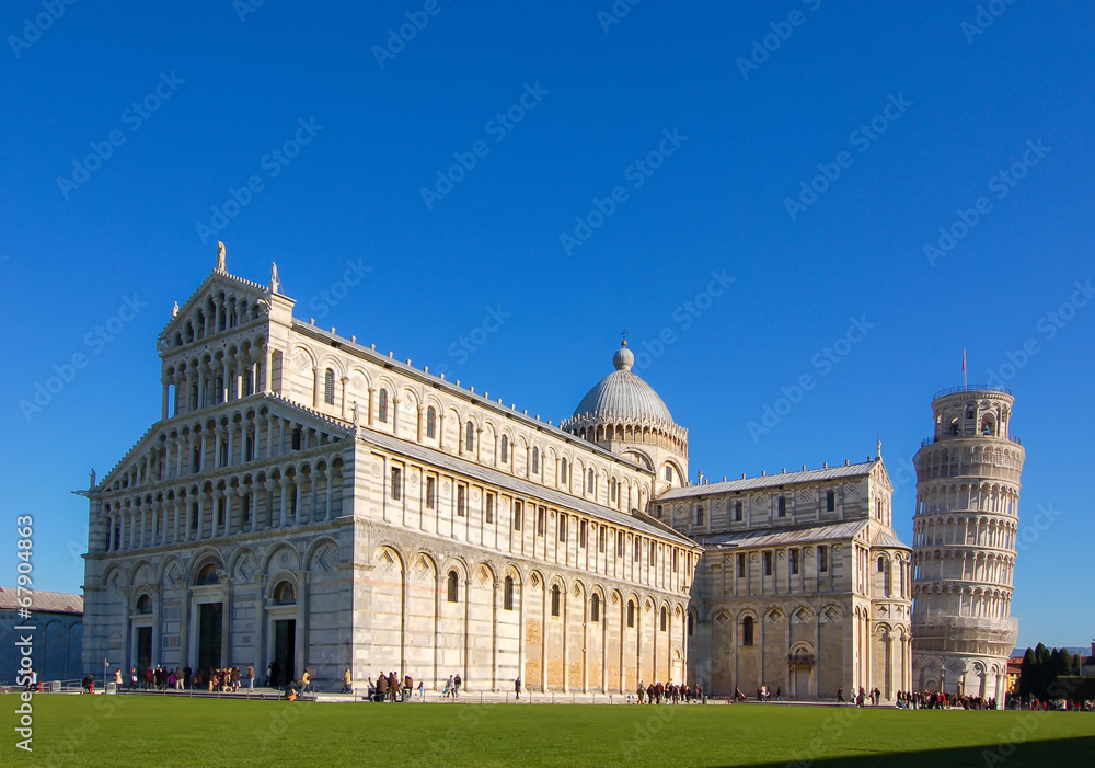 Pisa with the Basilica and the leaning tower.