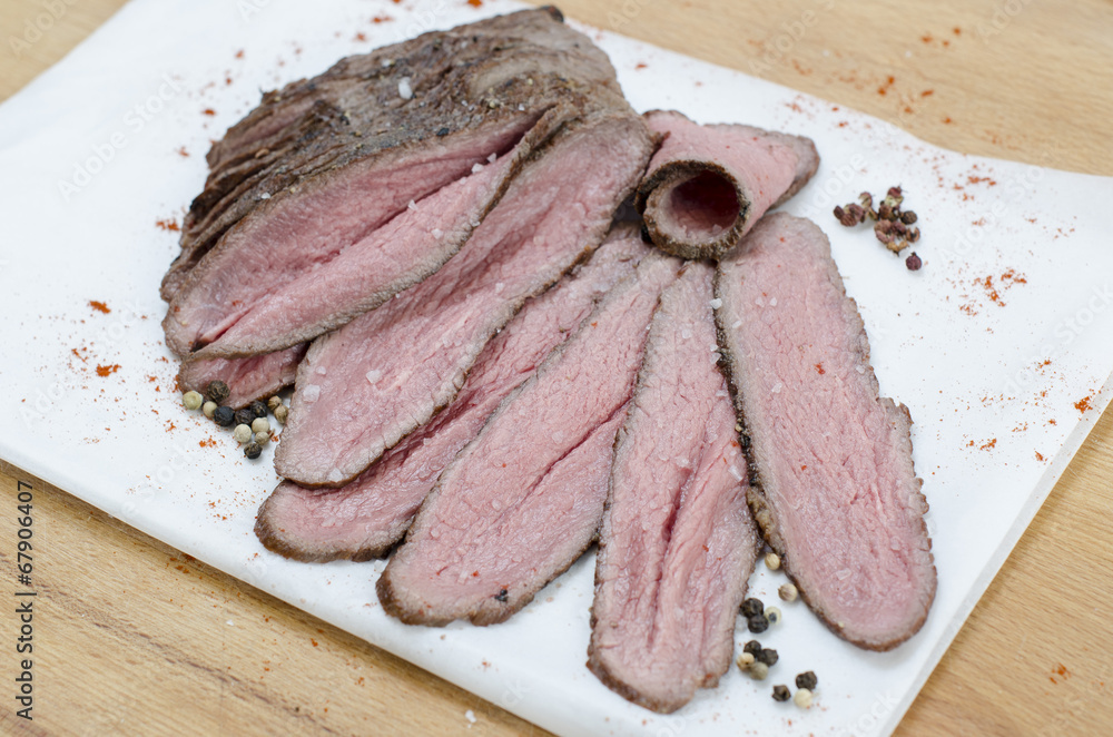Obraz premium viande de boeuf tranchée