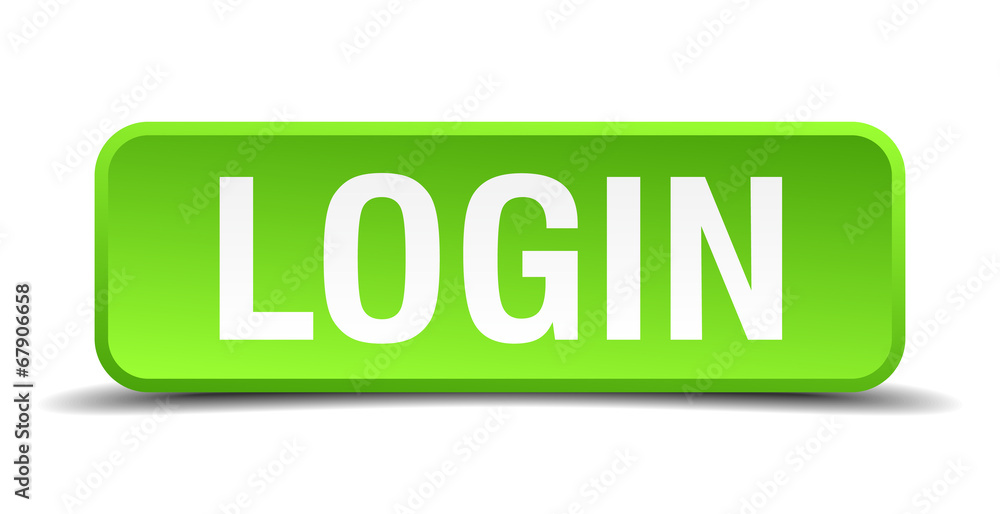 Login green 3d realistic square isolated button Login green 3d realistic square isolated button