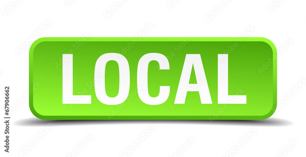 Local green 3d realistic square isolated button Local green 3d realistic square isolated button