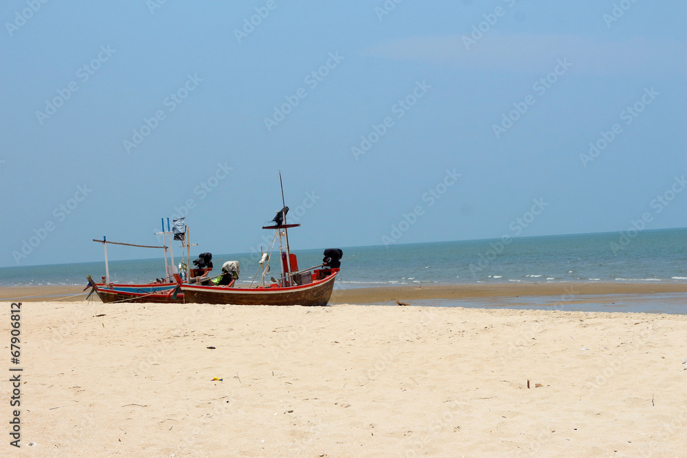 Fishing boat the sand sea beach. Fishing boat the sand sea beach.