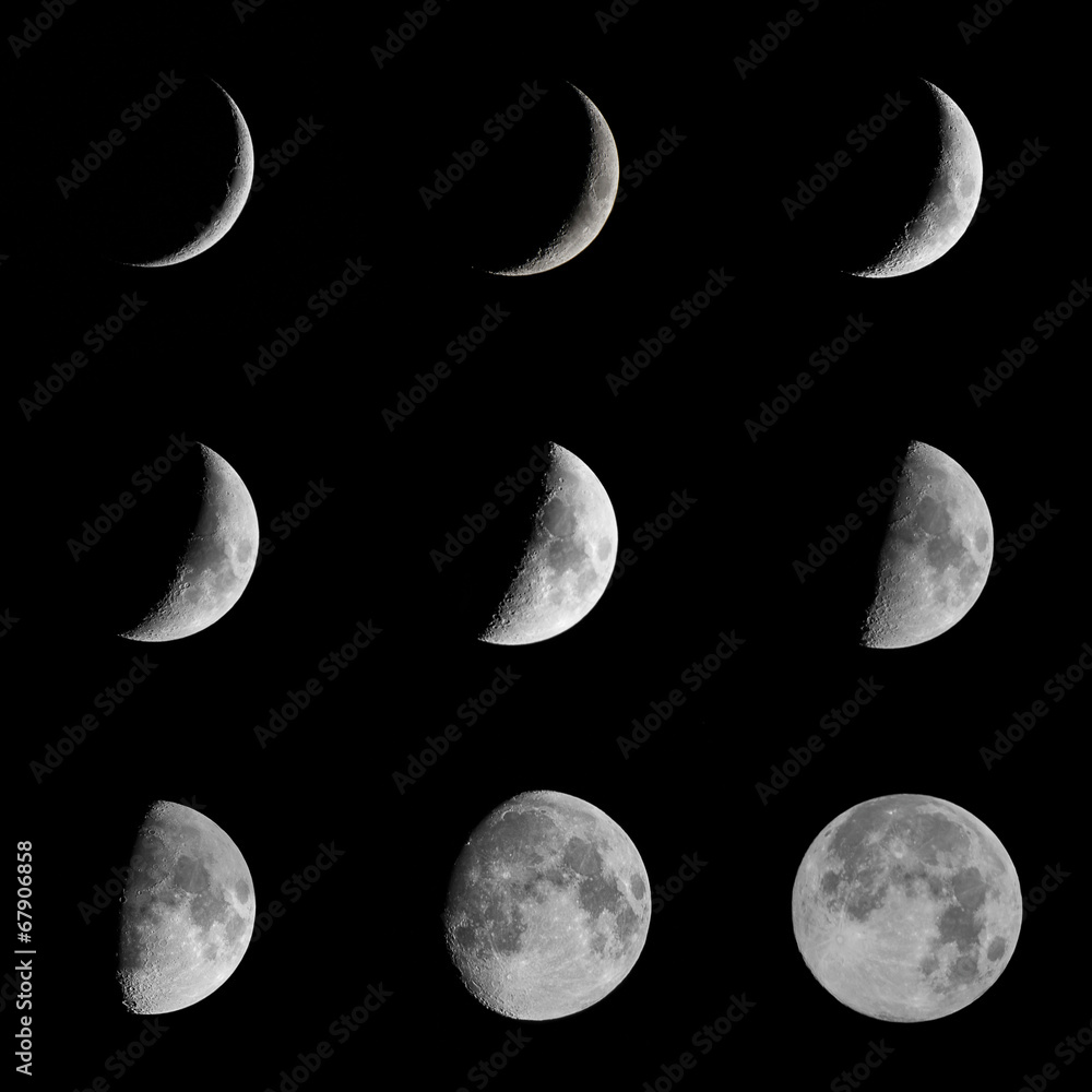 Obraz premium Beautiful bright moon in the black night sky