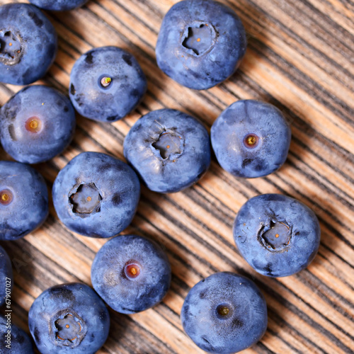 Blueberries on wooden background