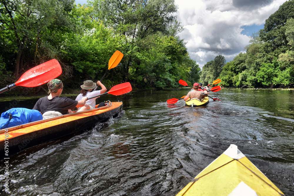 river, Sula, 2014 Ukraine, june14 ; river rafting kayaking edito - obrazy, fototapety, plakaty 