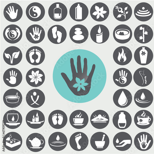 Spa icons set. Illustration eps10