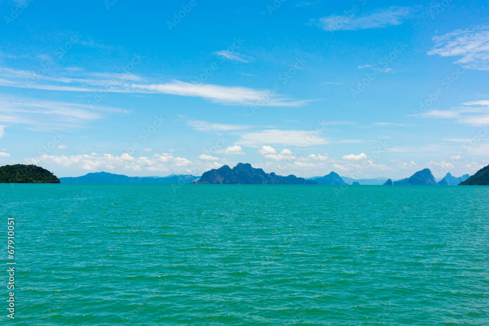 Small islands seascape panorama in Thailand