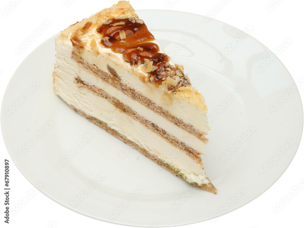 Tasty cake dessert with fruits, nuts and cream cheese Tasty cake dessert with fruits, nuts and cream cheese