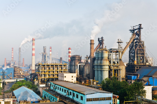 Photography Chinese steelworks smoke pollution