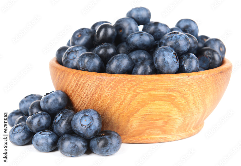 Delicious blueberries in bowl isolated on white Delicious blueberries in bowl isolated on white
