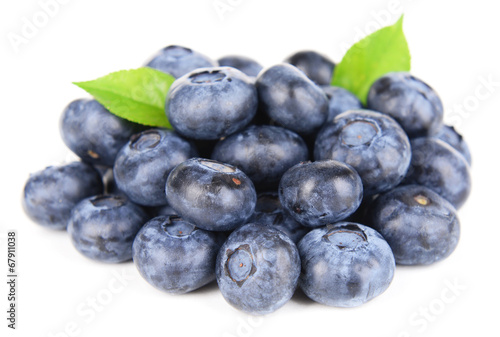 Delicious blueberries isolated on white