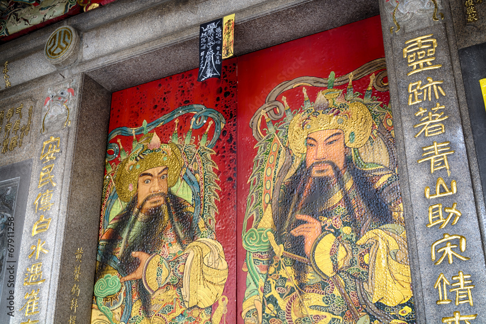 Door of the Qingshan Temple, Taipei - Taiwan.