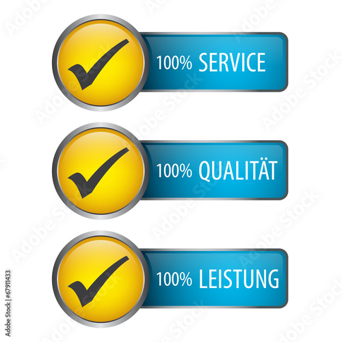 100 % Service - 100% Leistung - 100% Qualität - Button
