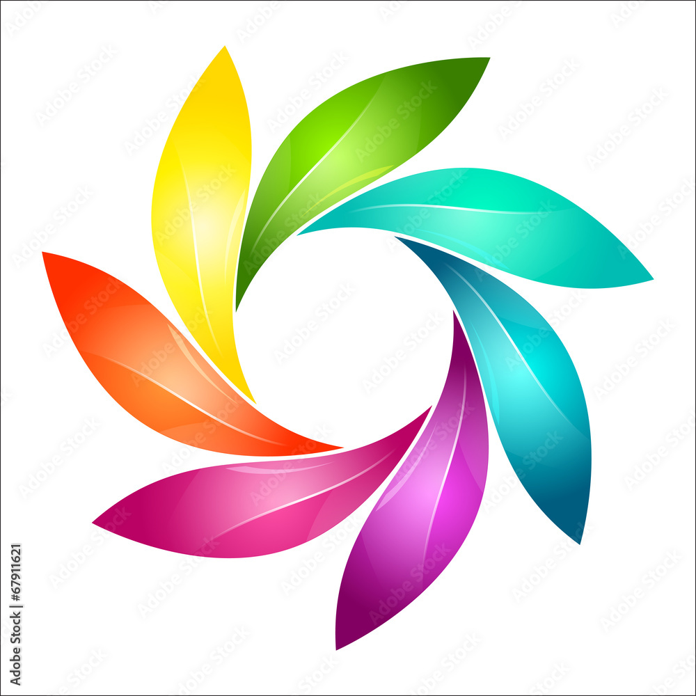 Fototapeta premium Abstract colorful floral sign