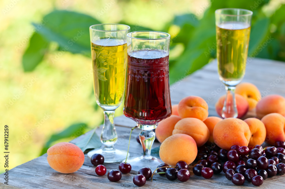 Sweet wine and fruits Sweet wine and fruits
