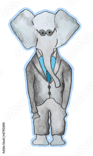 Hand-drawn business elephant