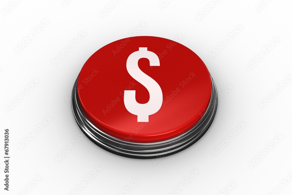Composite image of dollar sign graphic on button Composite image of dollar sign graphic on button