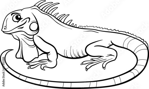 iguana cartoon coloring book