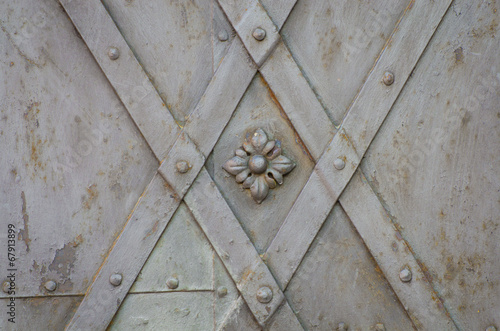 old metallic gate floral pattern