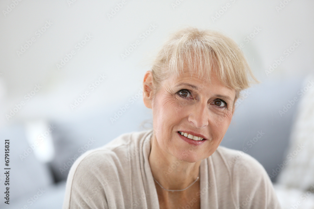 Portrait of smiling blond senior woman Portrait of smiling blond senior woman