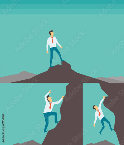 Successful businessman on mountain