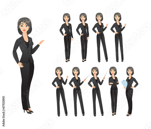 Business woman in various poses