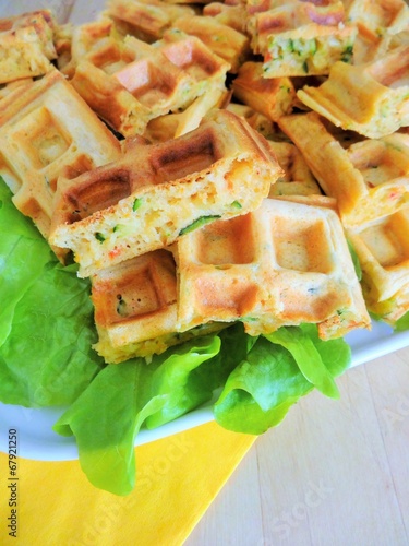 Gaufre salée aux courgettes