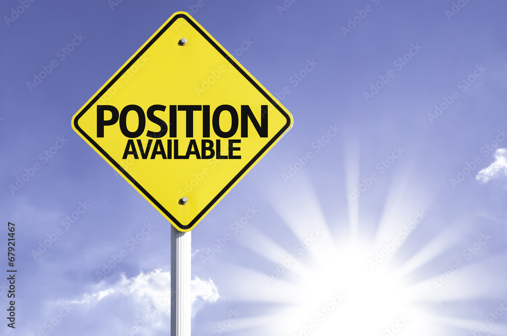 Position Available road sign with sun background Position Available road sign with sun background