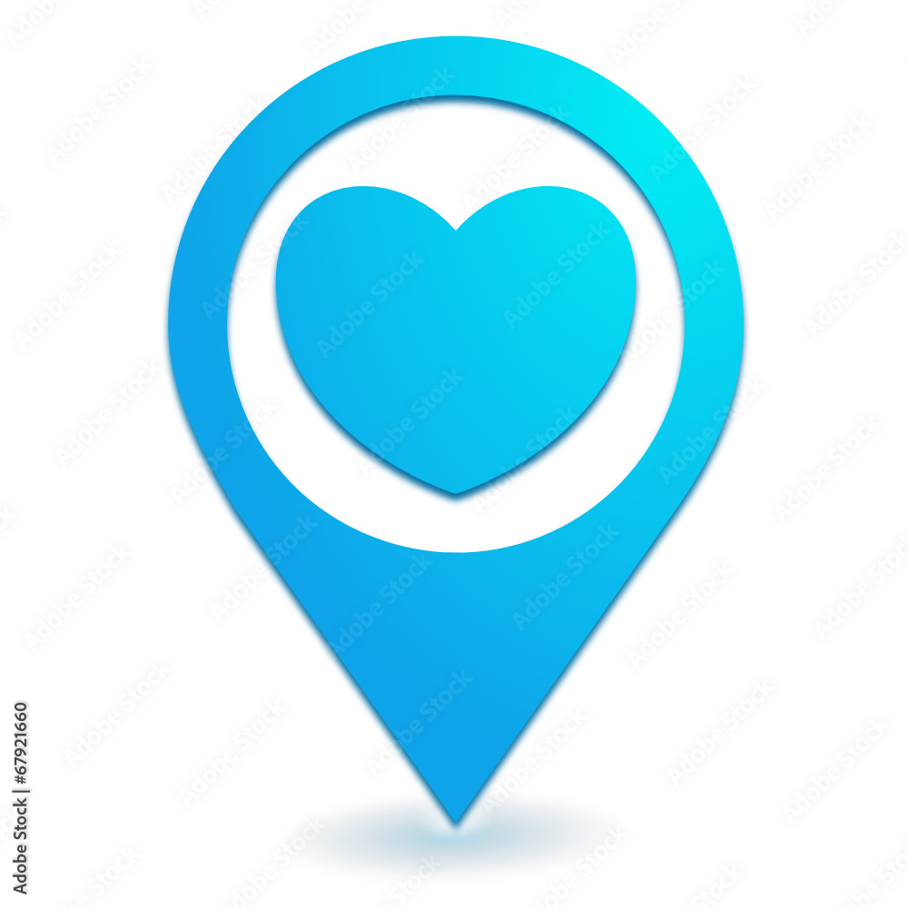 coeur sur symbole localisation bleu coeur sur symbole localisation bleu
