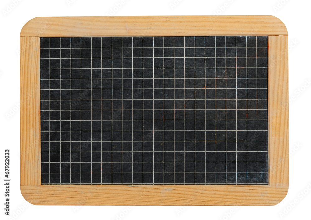 Small school blackboard slate ruled with squares Small school blackboard slate ruled with squares
