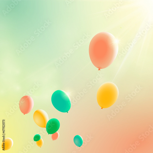 Luftballons vor sonnigem Himmel