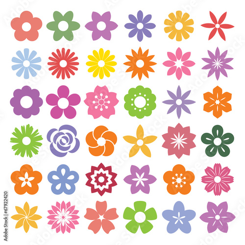 Set of Flower icons.