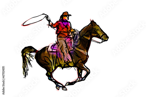 cowboy color illustration © Martin Cintula