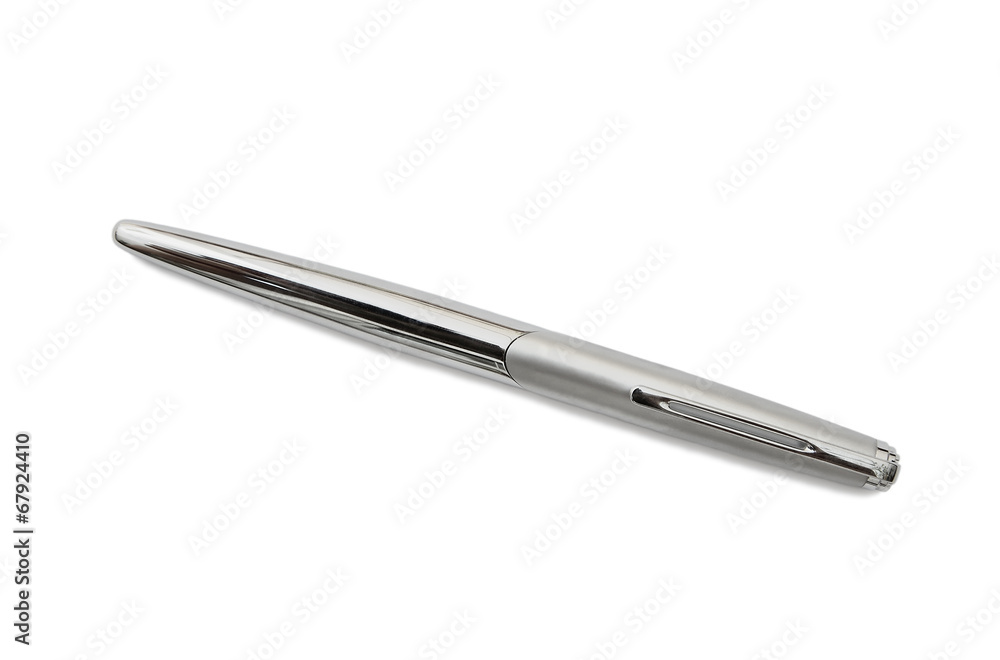 Silver pen with cap Silver pen with cap