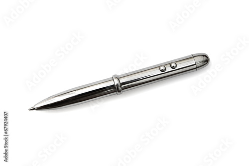 Silver pen with laser pointer