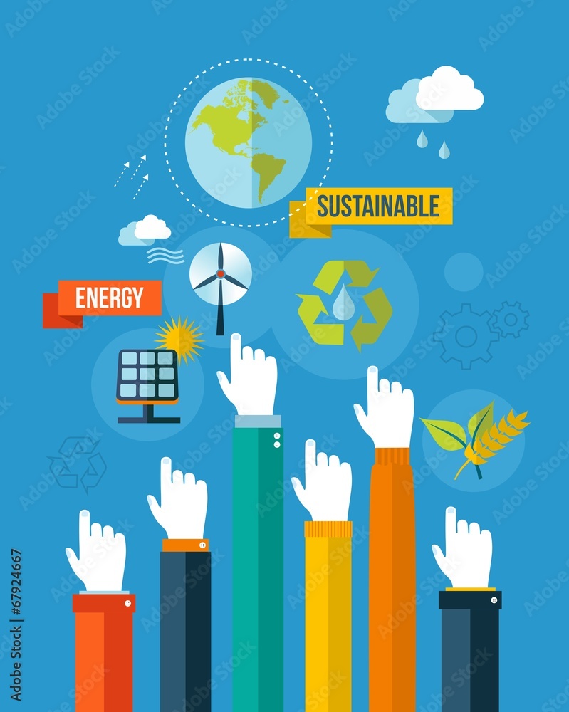 Go green sustainable energy concpet illustration Go green sustainable energy concpet illustration