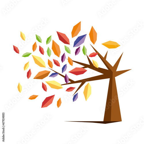 Vector sign autumn tree