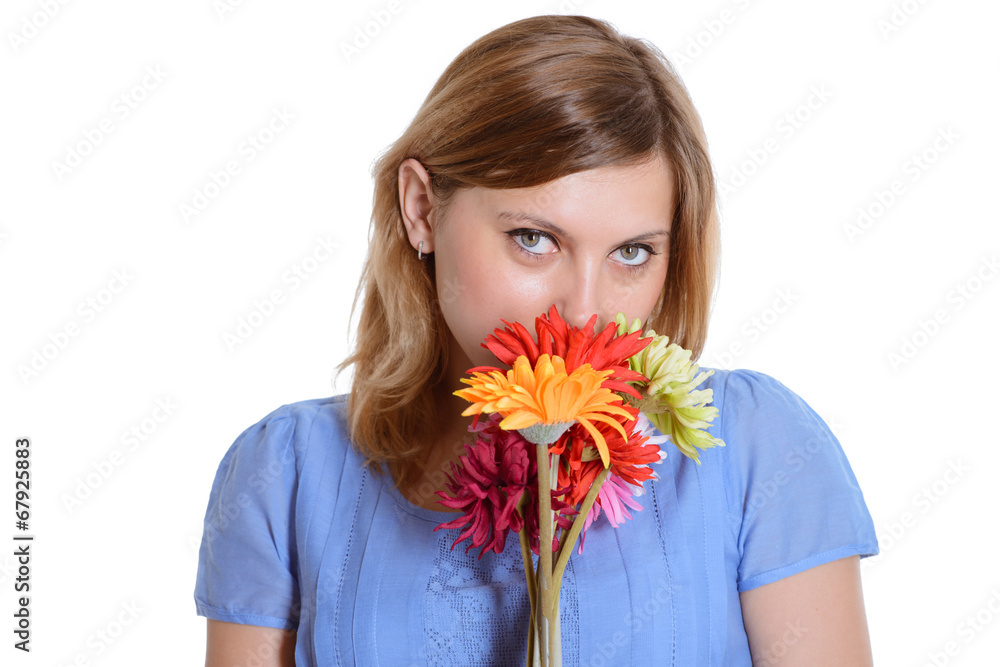 beautiful girl with flowers