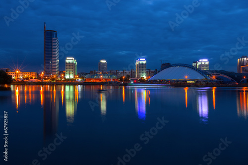 Minsk (the capital of Belarus) at evening photo