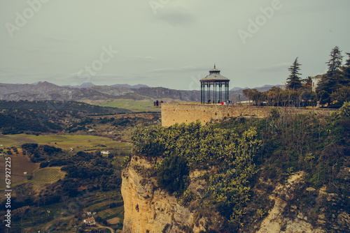 balcony at Ronda canyon. Province of Malaga, Spain