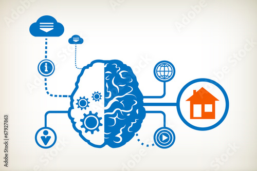 House and abstract human brain