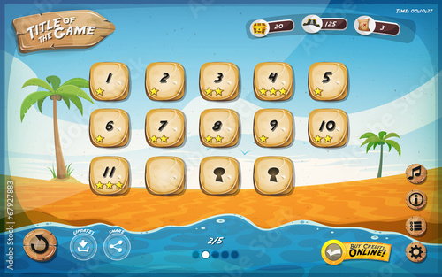 Desert Island Game User Interface Design For Tablet