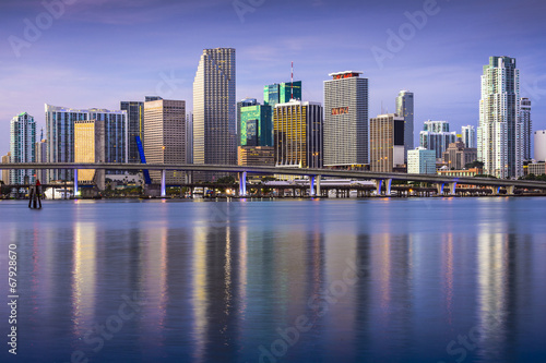 Miami  Florida Downtown Skyline