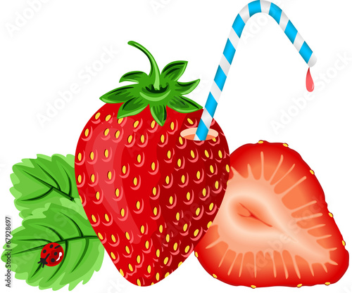Strawberry with Straw