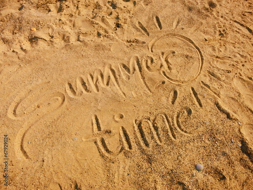 Summer Time written in the Sand (beach holidays vacation)