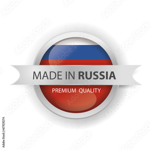 Made in Russia Seal, Russian Flag (vector Art) photo