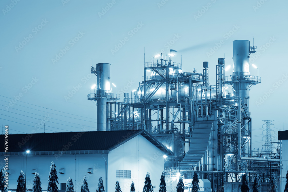 Deaerator heat exchanger or boiler feedwater for thermal power plant. Industrial tank and feed