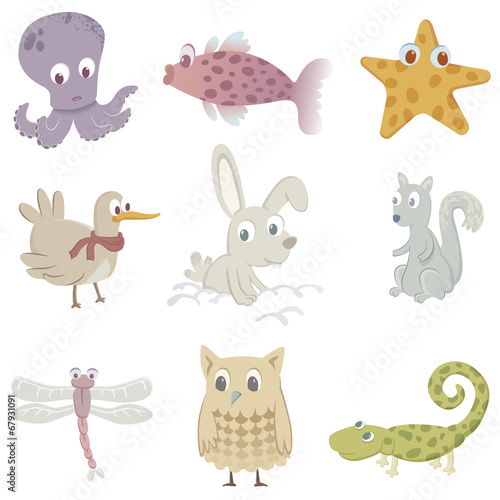 Nine funny animals